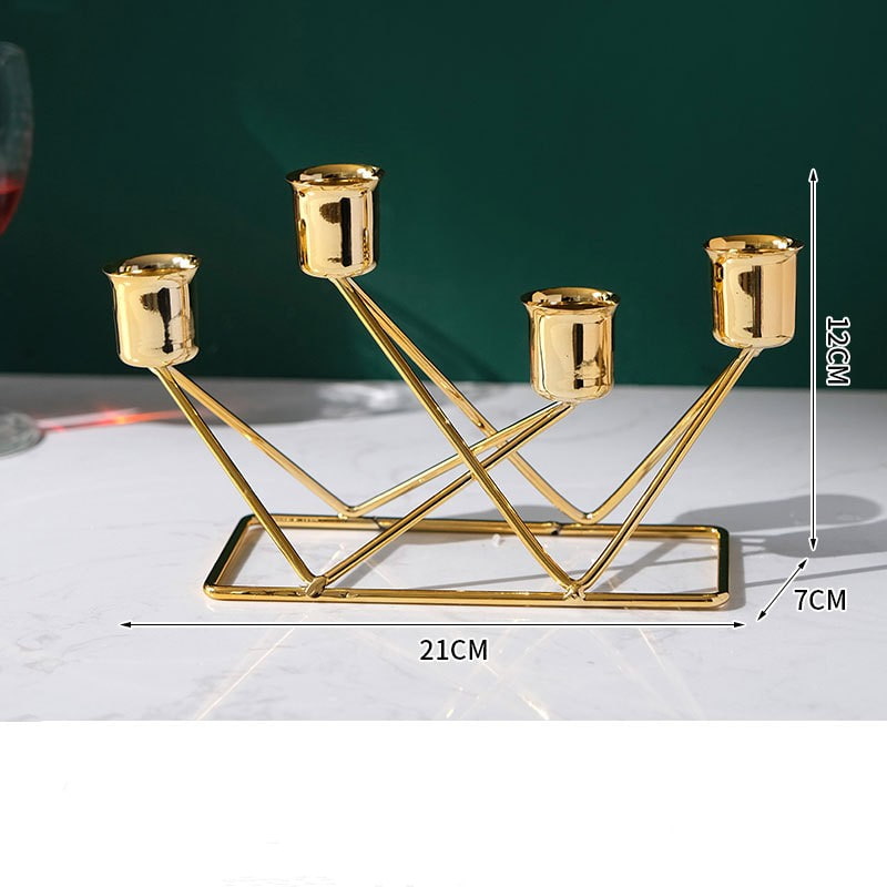 Gold Geometric Taper Candle Holder